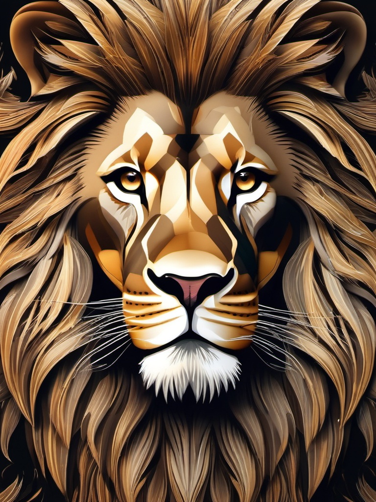 Lion Wallpaper - Admire the regal majesty of a lion's portrait that graces your screen, showcasing the raw power and unparalleled beauty of this magnificent creature.  intricate patterns, splash art, wallpaper art