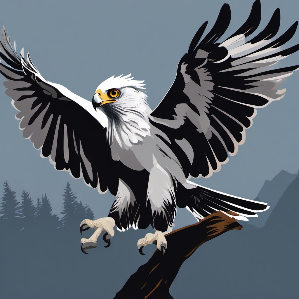 Harpy Eagle clipart - Majestic raptor with impressive flight, ,color clipart vector style