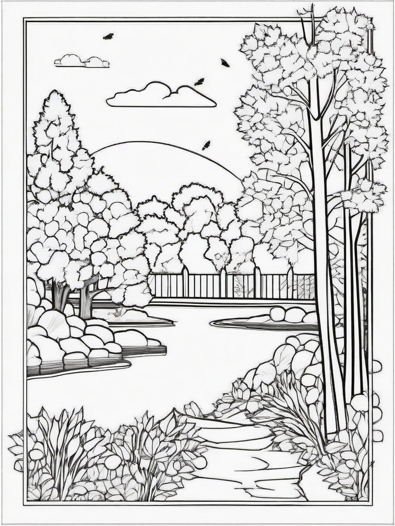 Crisp Fall Days Coloring Pages - Enjoying the Outdoors in Autumn  minimal black outline printable sheet, coloring page