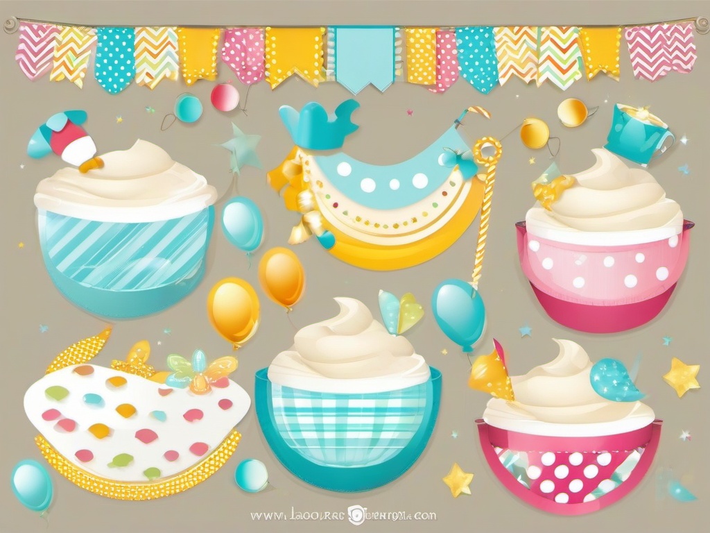 Banner clipart - fun banner for a baby shower  