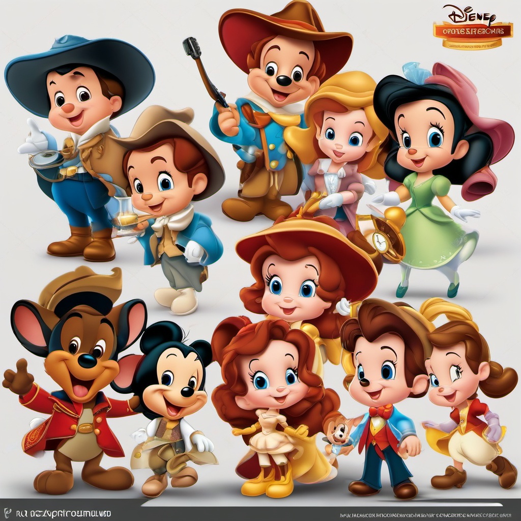 Disney clipart - Disney characters in a time travel adventure  