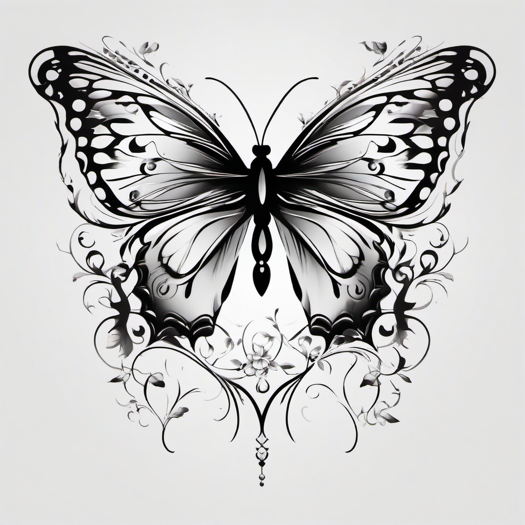 butterfly memorial tattoo designs  simple color tattoo, minimal, white background