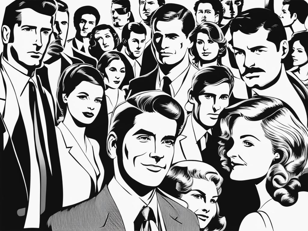 people clipart black and white 