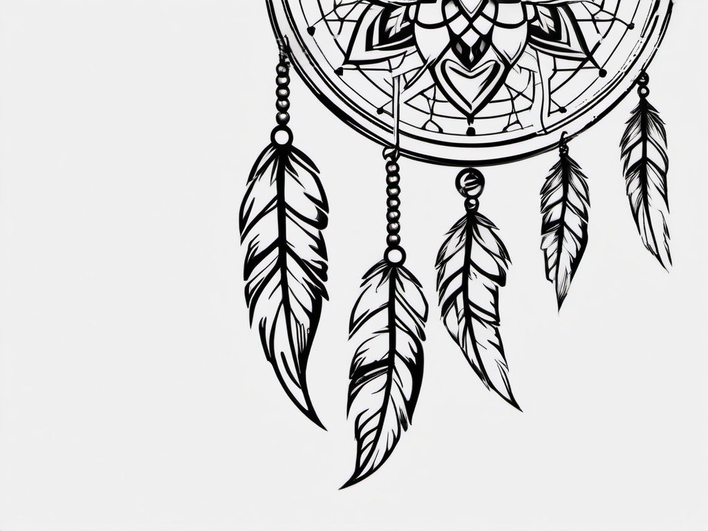 Dream Catcher Name Tattoo - Tattoo featuring a dream catcher with a name incorporated.  simple vector tattoo,minimalist,white background