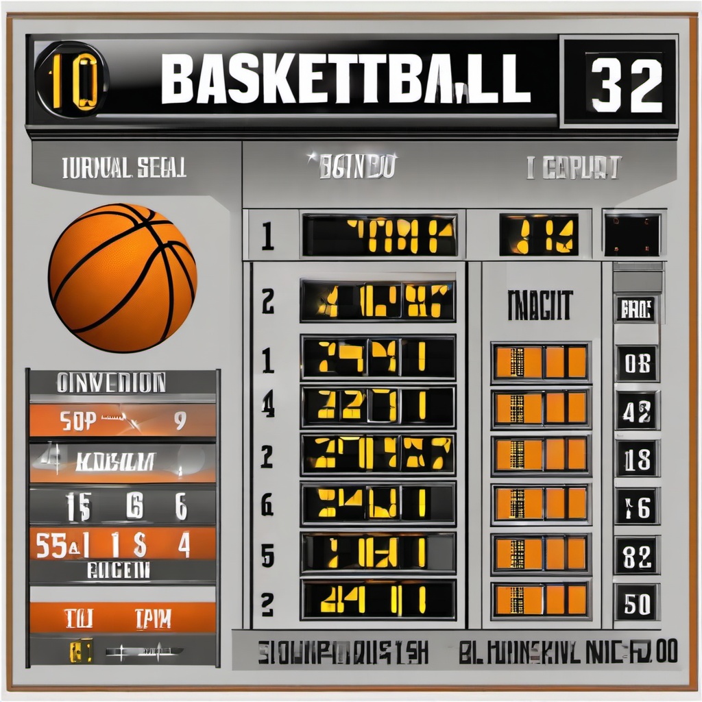 Basketball clipart - basketball scoreboard showing points  