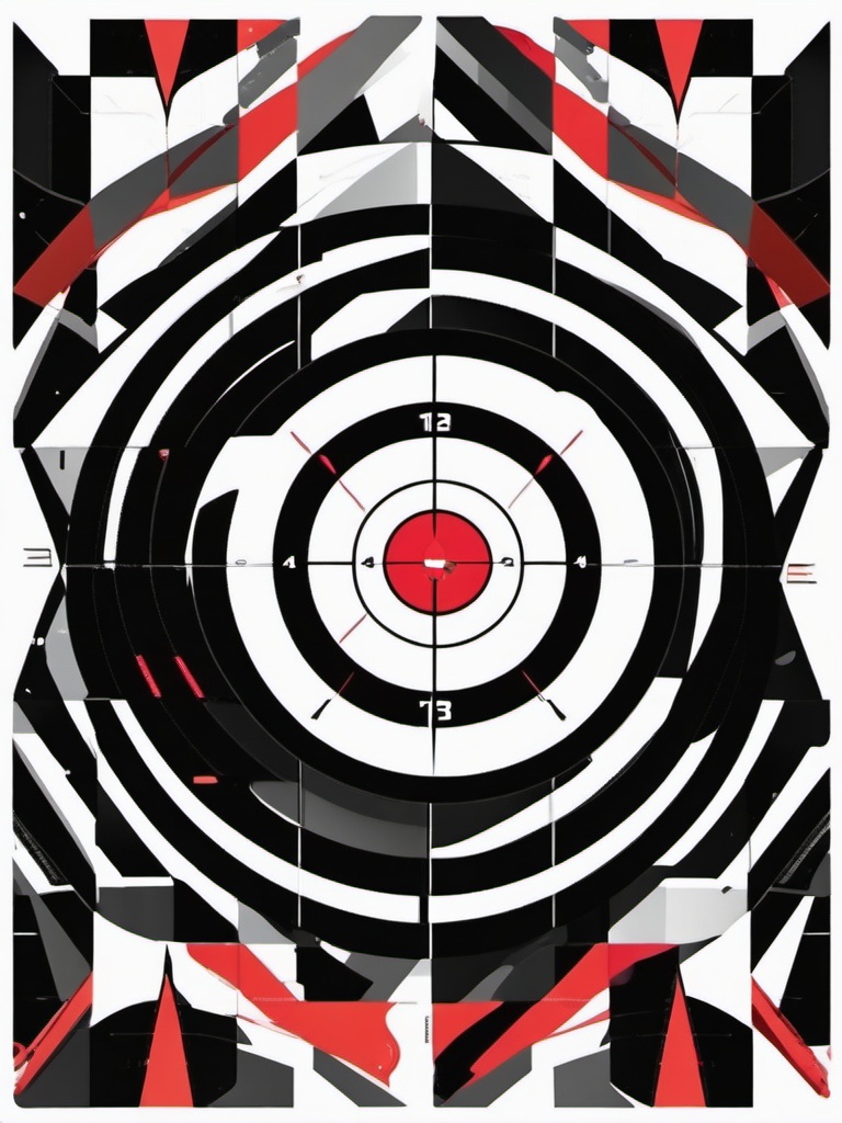 Archery Target Sticker - Precision aim, ,vector color sticker art,minimal