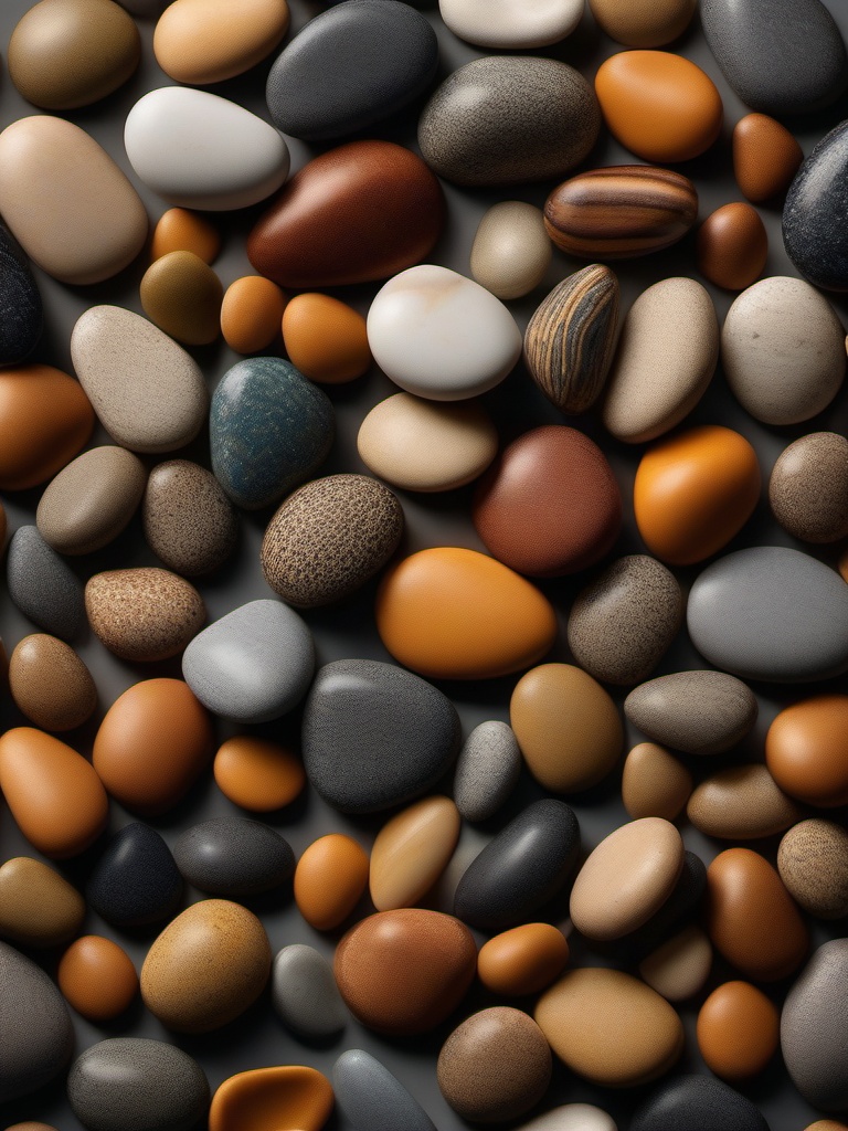 Pebbles arranged in a mesmerizing, flowing pattern top view, product photoshoot realistic background, hyper detail, high resolution