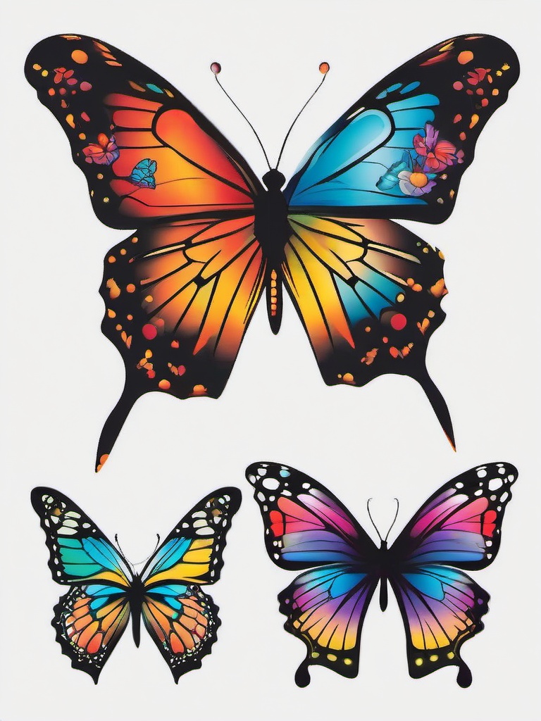 colourful butterfly tattoo designs  