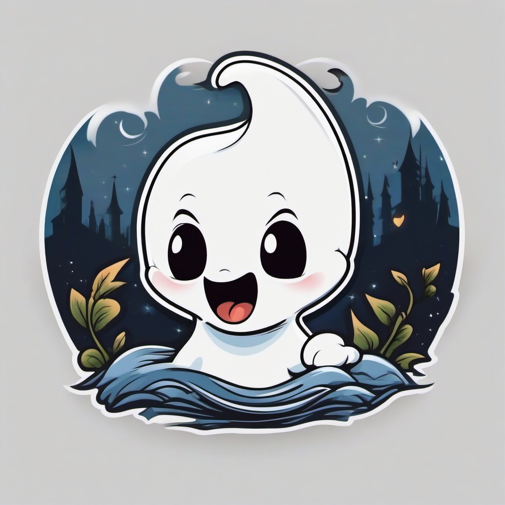 Casper the Ghost Tattoo-Nostalgia, love for classic cartoons and friendly supernatural beings.  simple vector color tattoo