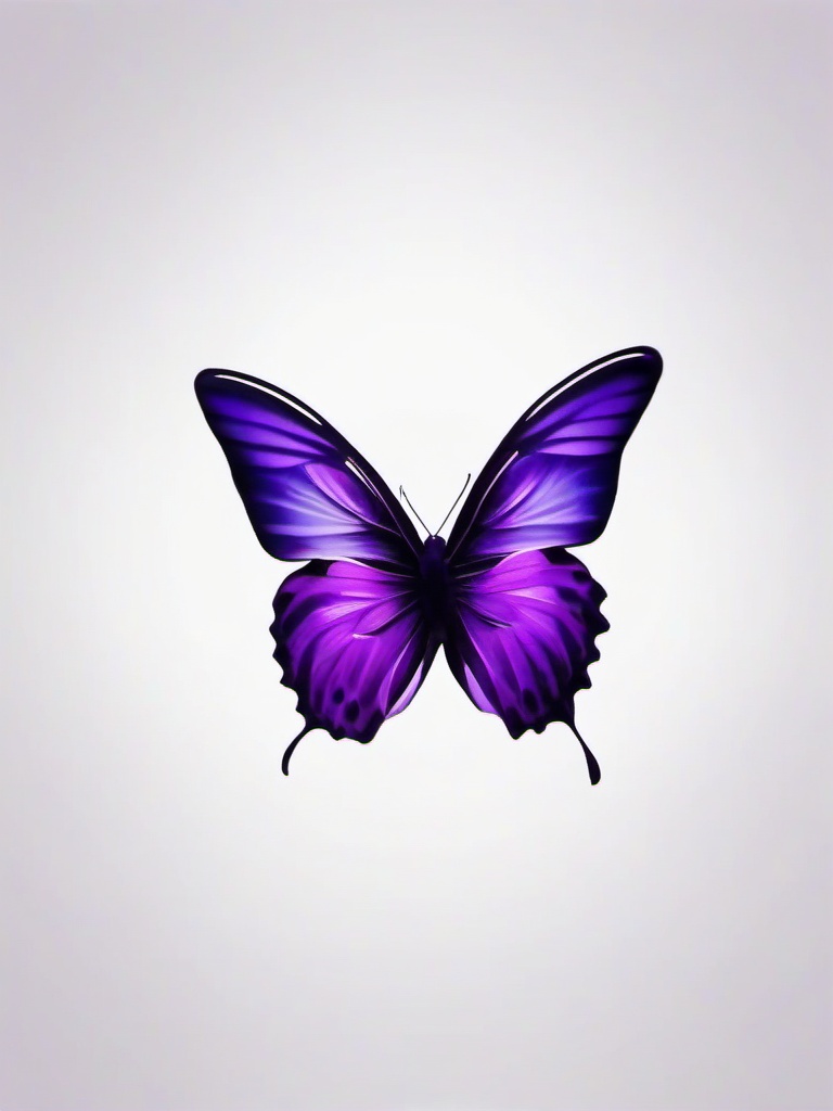 butterfly purple tattoo  simple color tattoo,white background,minimal