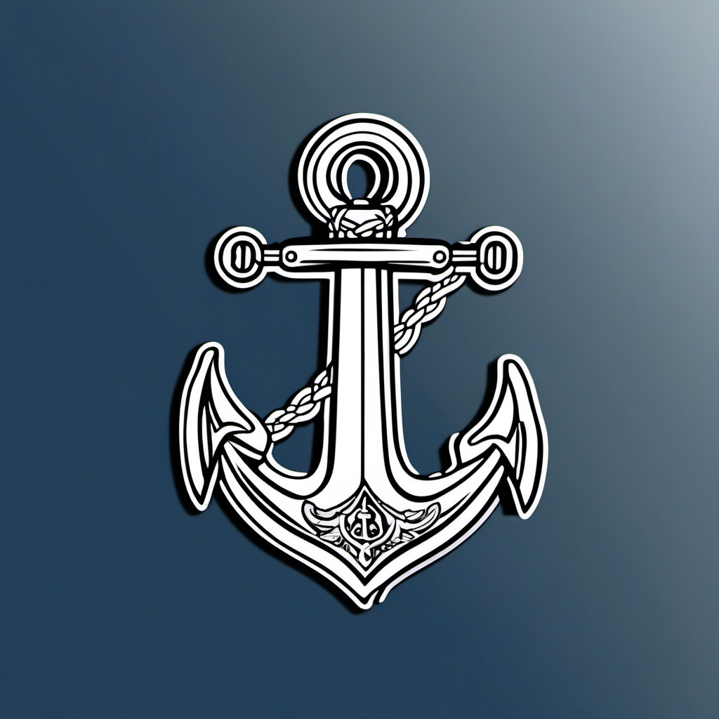 Anchor Sticker - Nautical anchor illustration, ,vector color sticker art,minimal