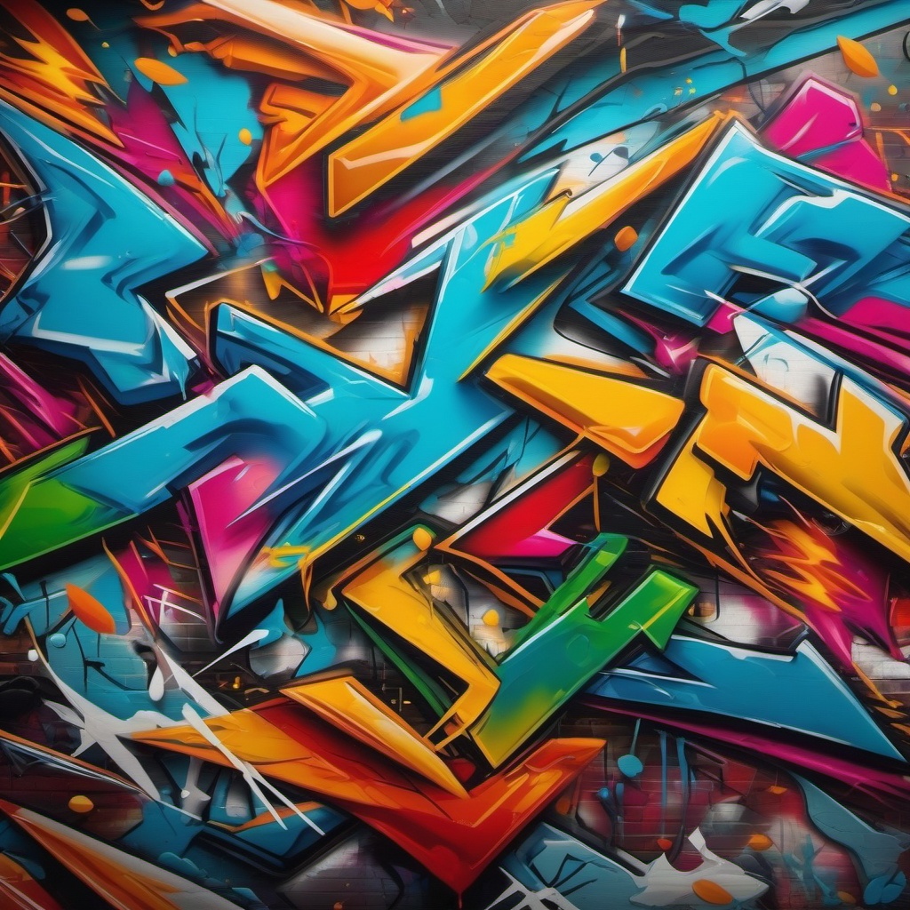 Vivid graffiti wall art top view, photo realistic background, hyper detail, high resolution