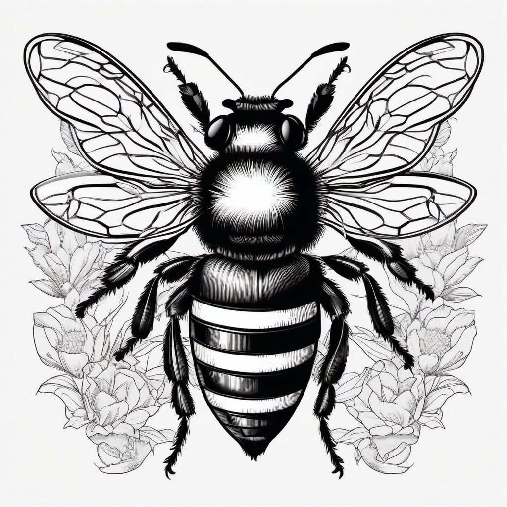 black and white bumble bee tattoo  vector tattoo design