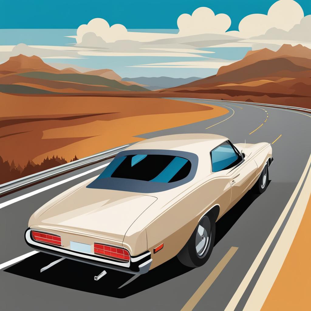 car clipart - speeding down an open road. 