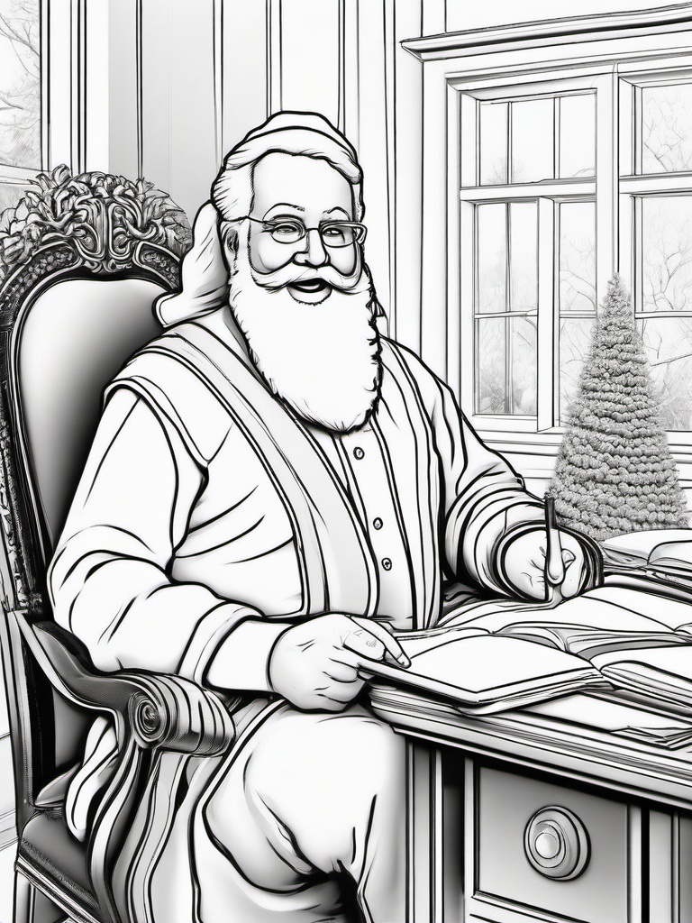 Coloring Santa  outling,coloring pages,black and whit