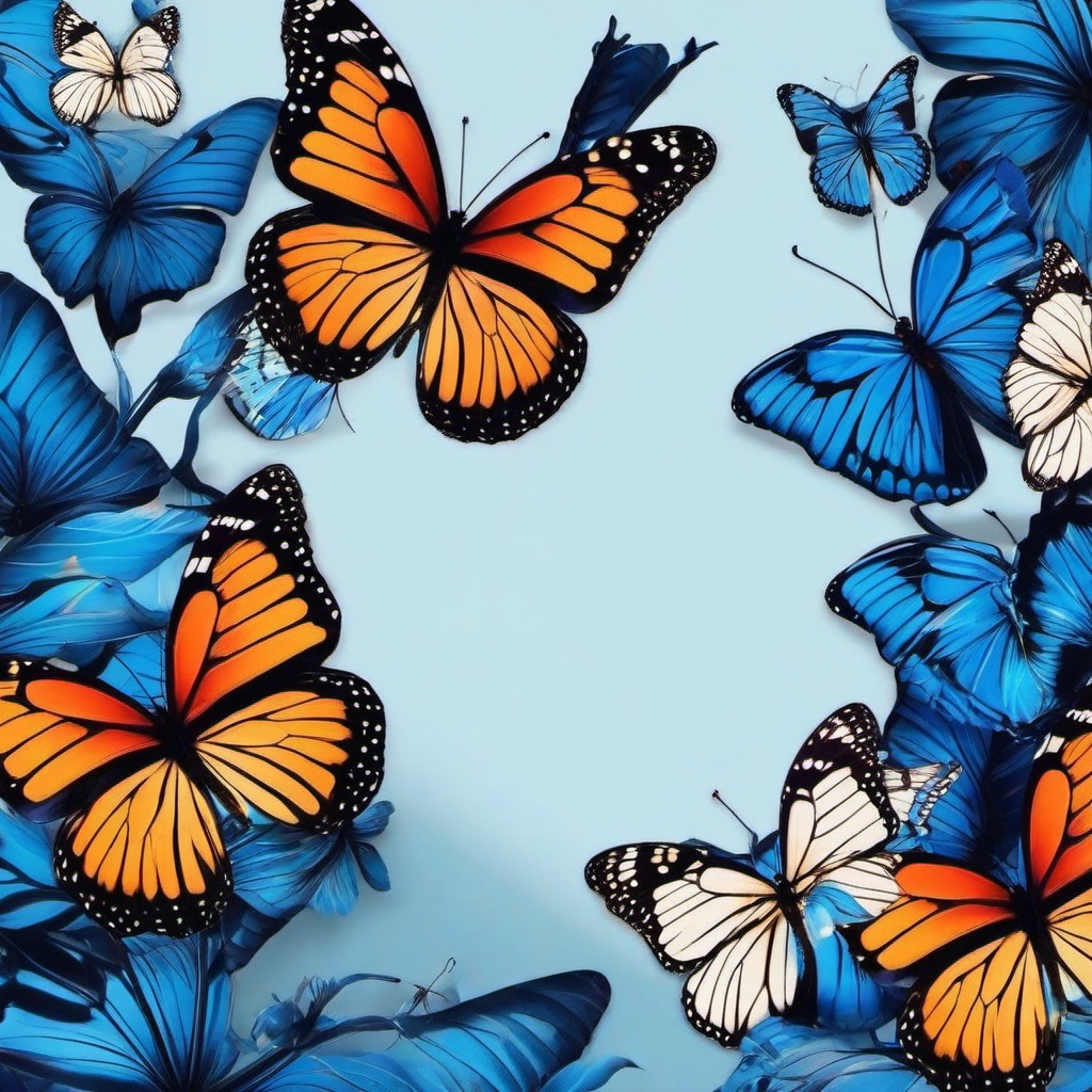 Butterfly Background Wallpaper - blue butterfly background aesthetic  