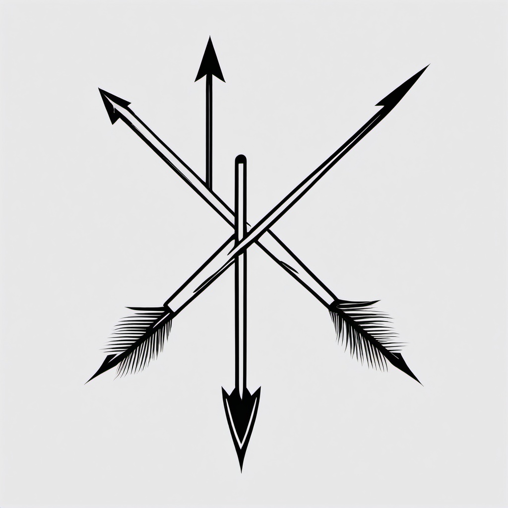 Arrow Tattoo - A sleek arrow tattoo pointing forward  few color tattoo design, simple line art, design clean white background