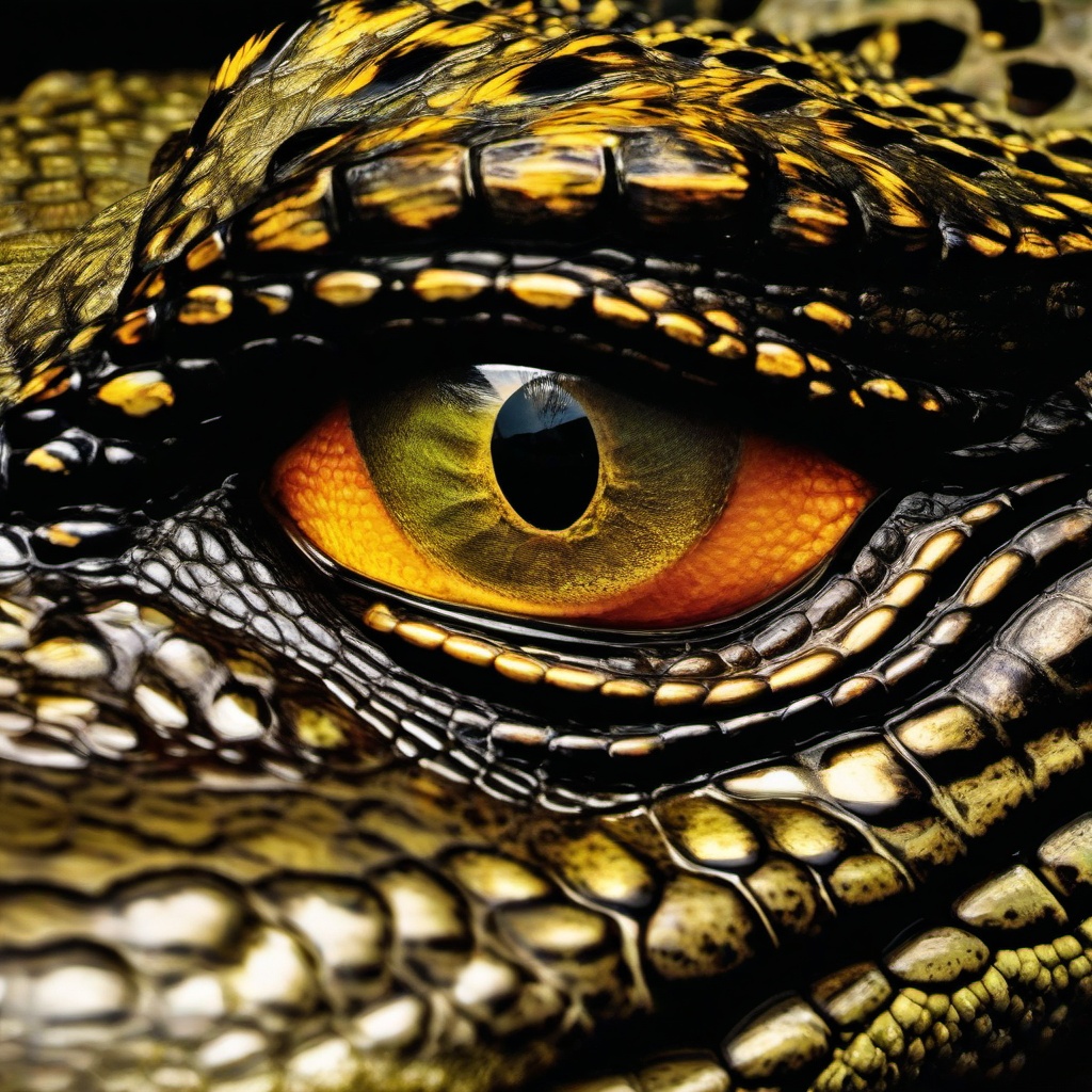 Alligator clipart - close-up of an alligator's eyes  