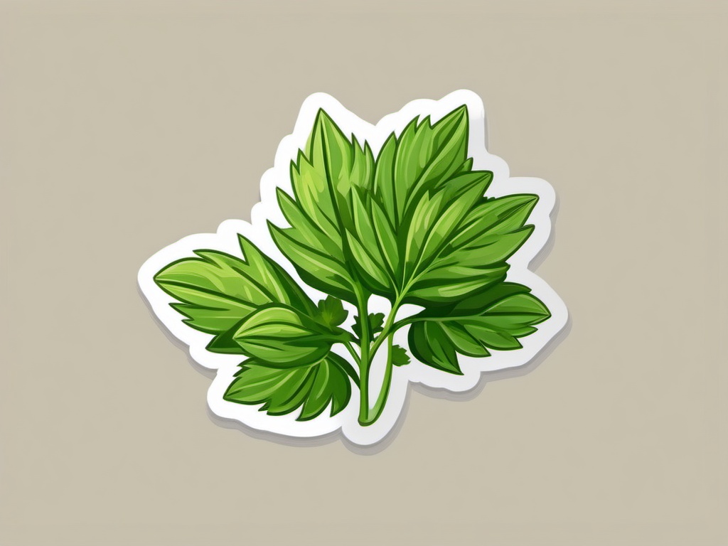 Coriander Sticker - Experience the citrusy and slightly sweet flavor of coriander leaves in your cooking, , sticker vector art, minimalist design