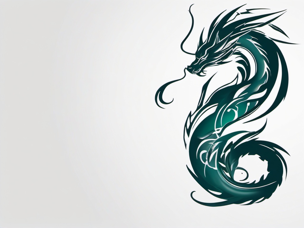 Haku Tattoo - Tattoos inspired by or featuring the character Haku, possibly in dragon form.  simple color tattoo,minimalist,white background