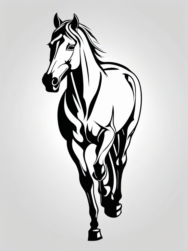 stylized horse tattoo  simple tattoo,minimalist,white background