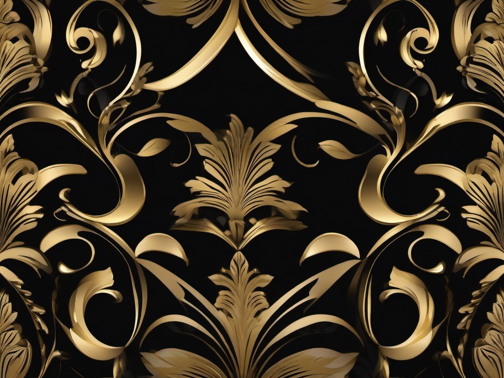 Background Black Gold - Bold contrast of black with elegant golden detailing, exuding luxury.  background wallpaper