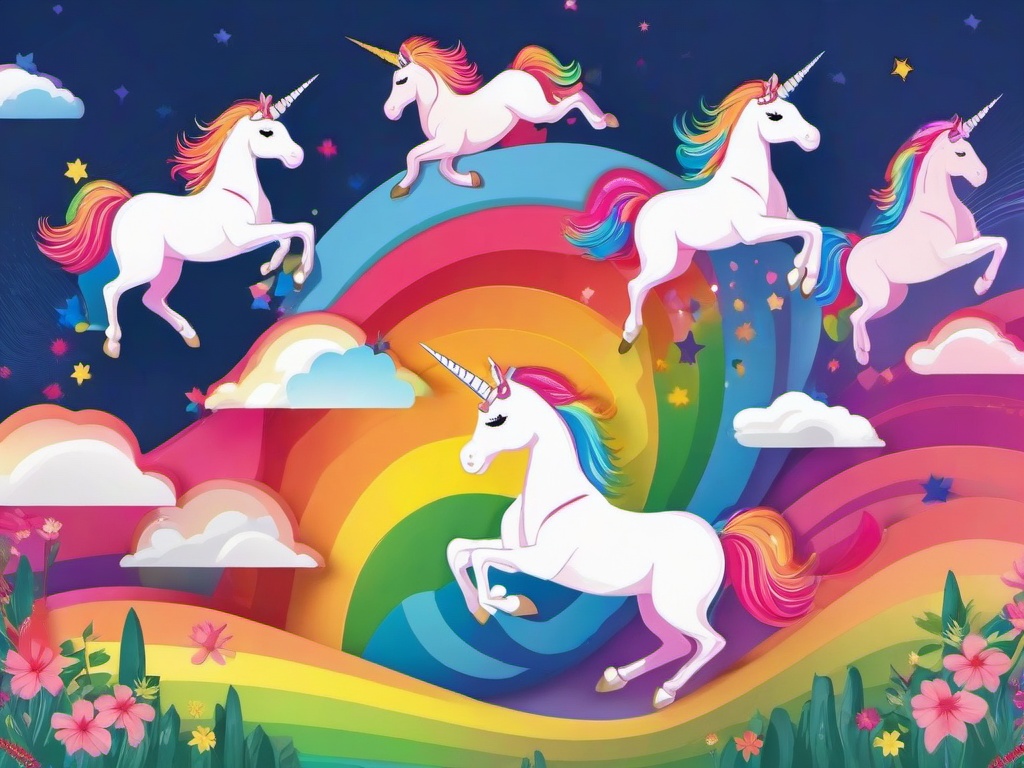 Rainbow Unicorn Zoom Background  