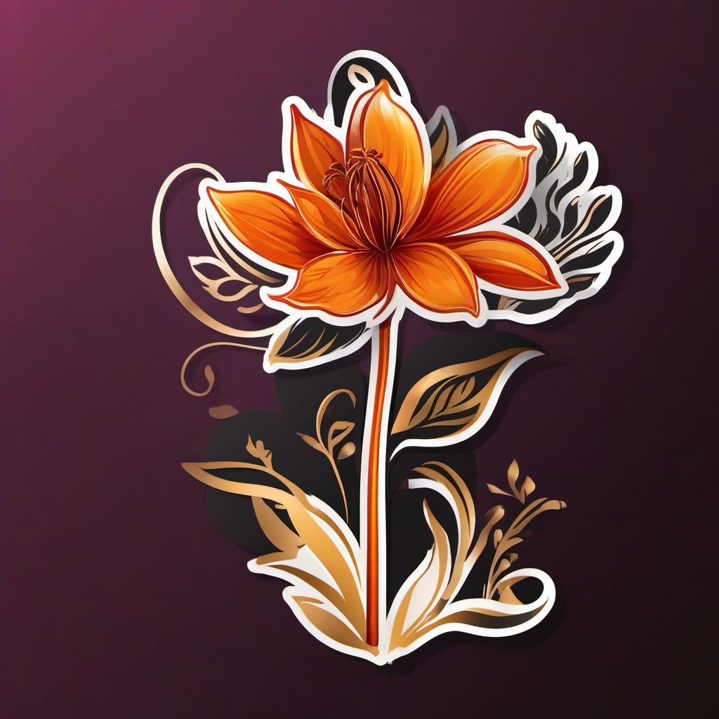 Saffron Sticker - Indulge in the luxurious and aromatic essence of saffron, a prized spice in culinary traditions, , sticker vector art, minimalist design