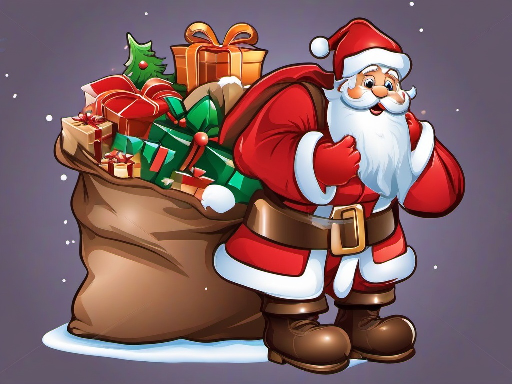 Santa clipart - Santa Claus with a bag of gifts  