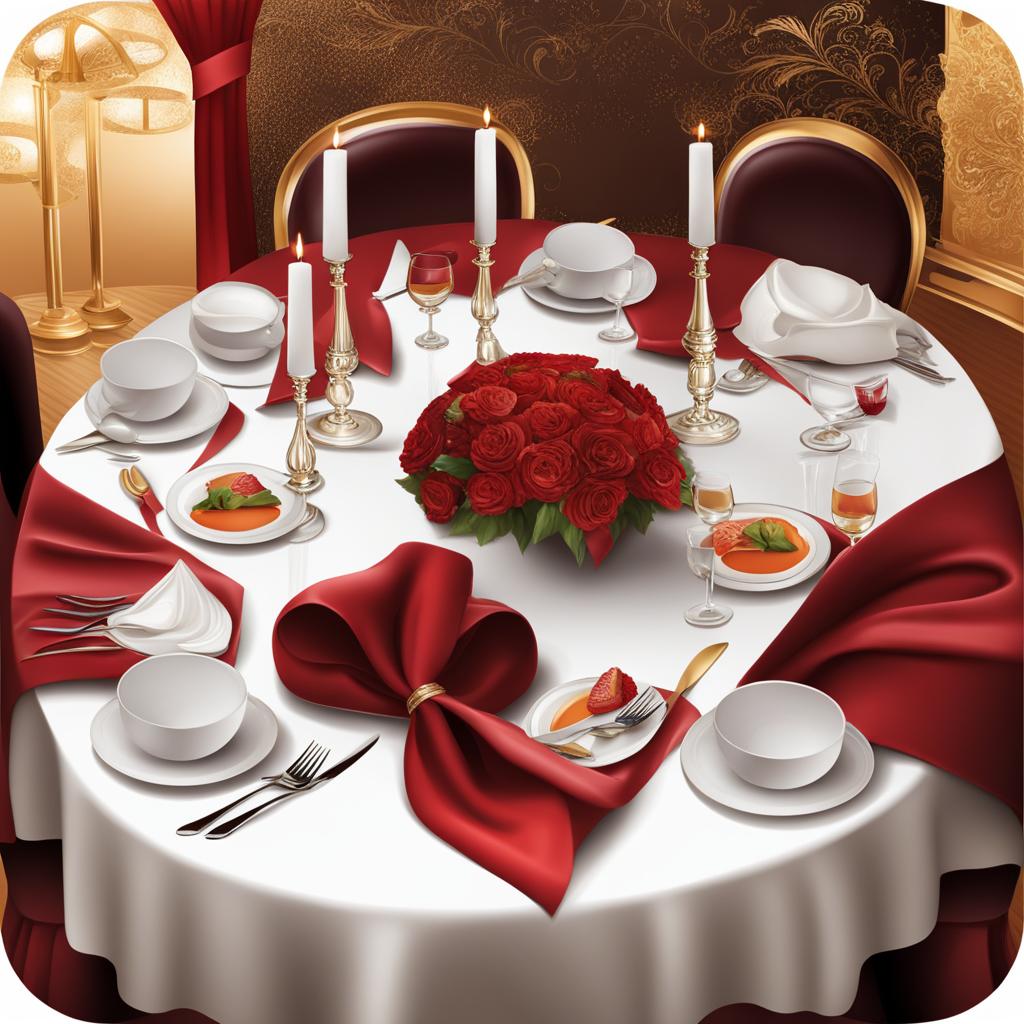 table clipart: set for an elegant dinner in a five-star restaurant. 