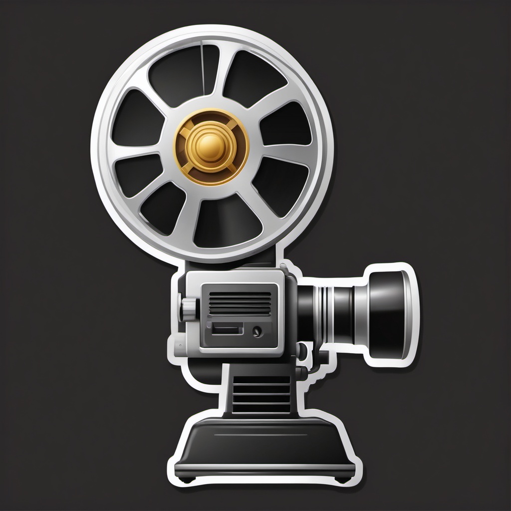 Film Projector Emoji Sticker - Classic cinema vibes, , sticker vector art, minimalist design