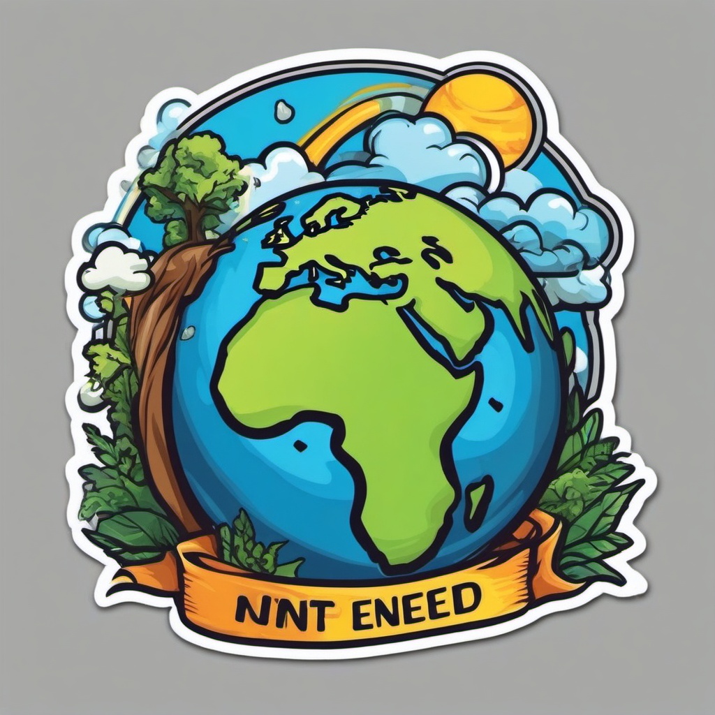 Climate Change Awareness sticker- Earth in Need, , color sticker vector art