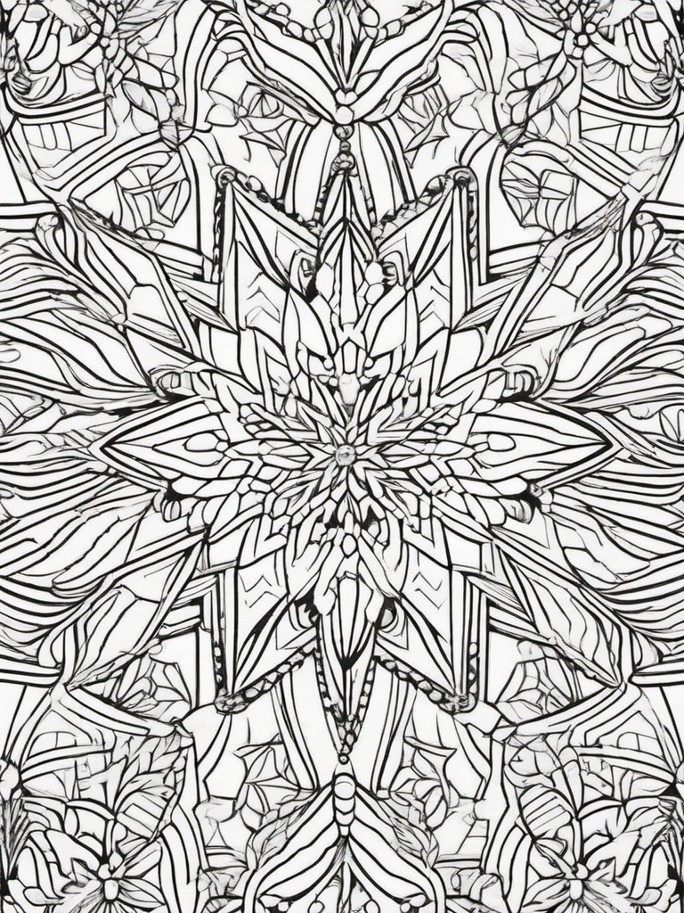 Snowflakes Coloring Pages - Beautiful and Intricate Snowflake Designs  minimal black outline printable sheet, coloring page