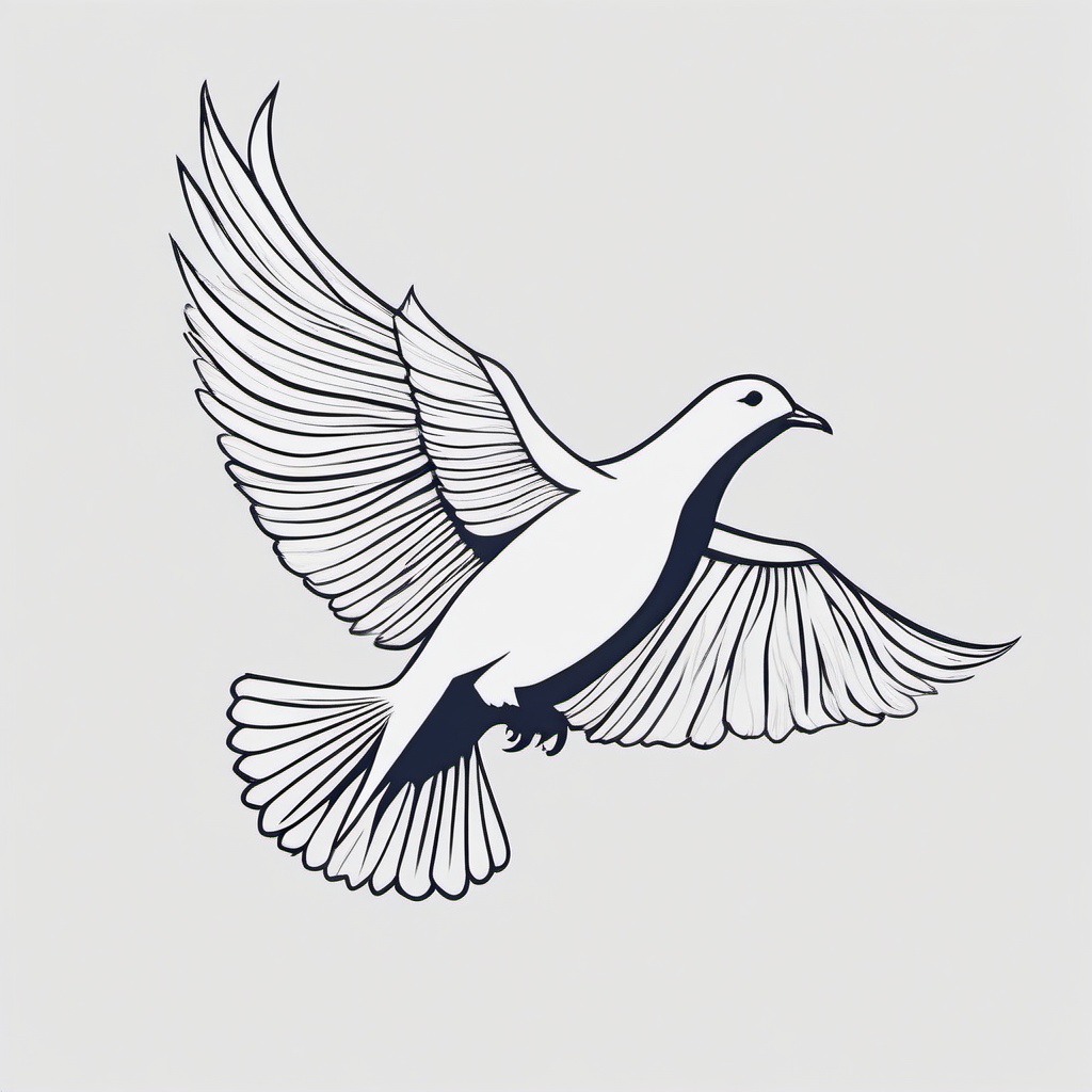Dove Silhouette Tattoo-Elegant and minimalist silhouette tattoo featuring a dove, perfect for those who prefer subtle and understated designs.  simple color tattoo,white background