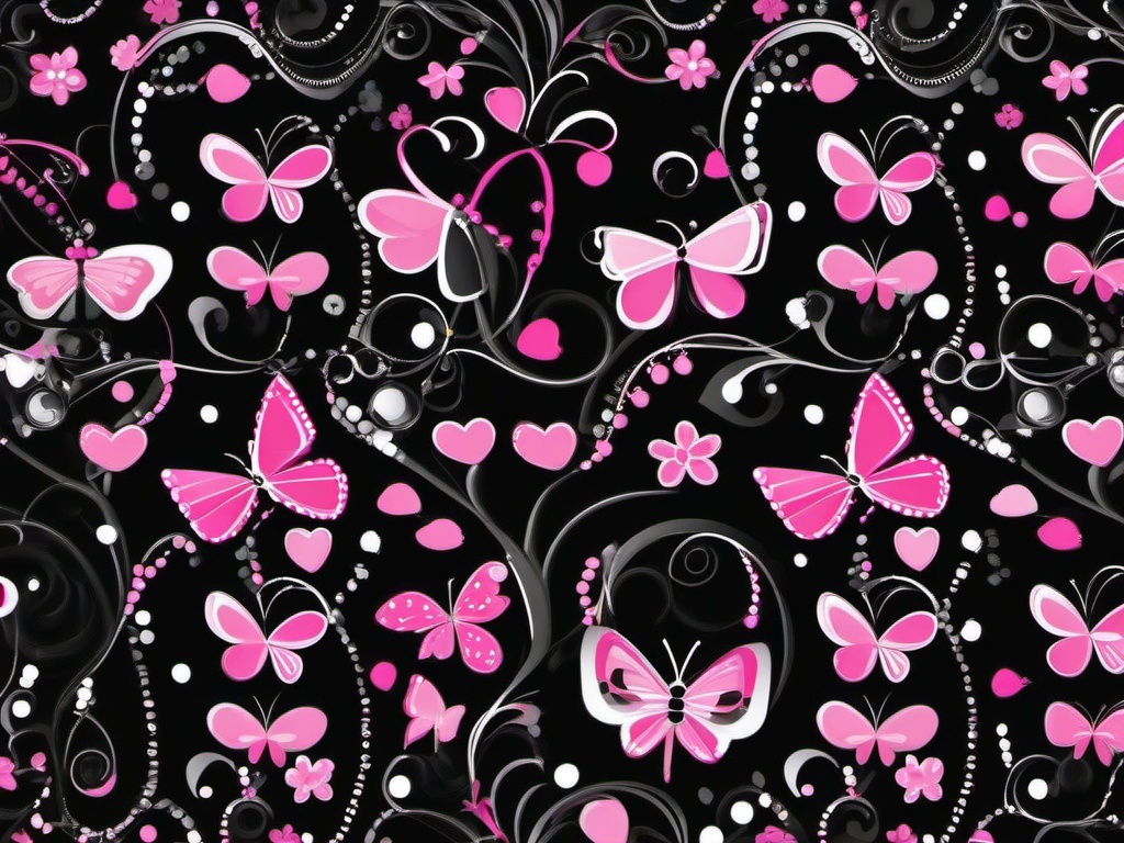 Cute Black And Pink Wallpaper - Black with sweet pink accents  ,desktop background wallpaper