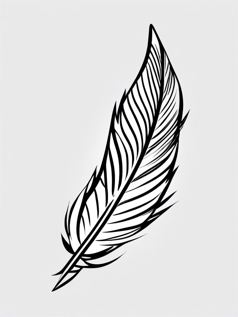 Arrow Feather Tattoo - Arrow and feather fusion.  simple vector tattoo,minimalist,white background