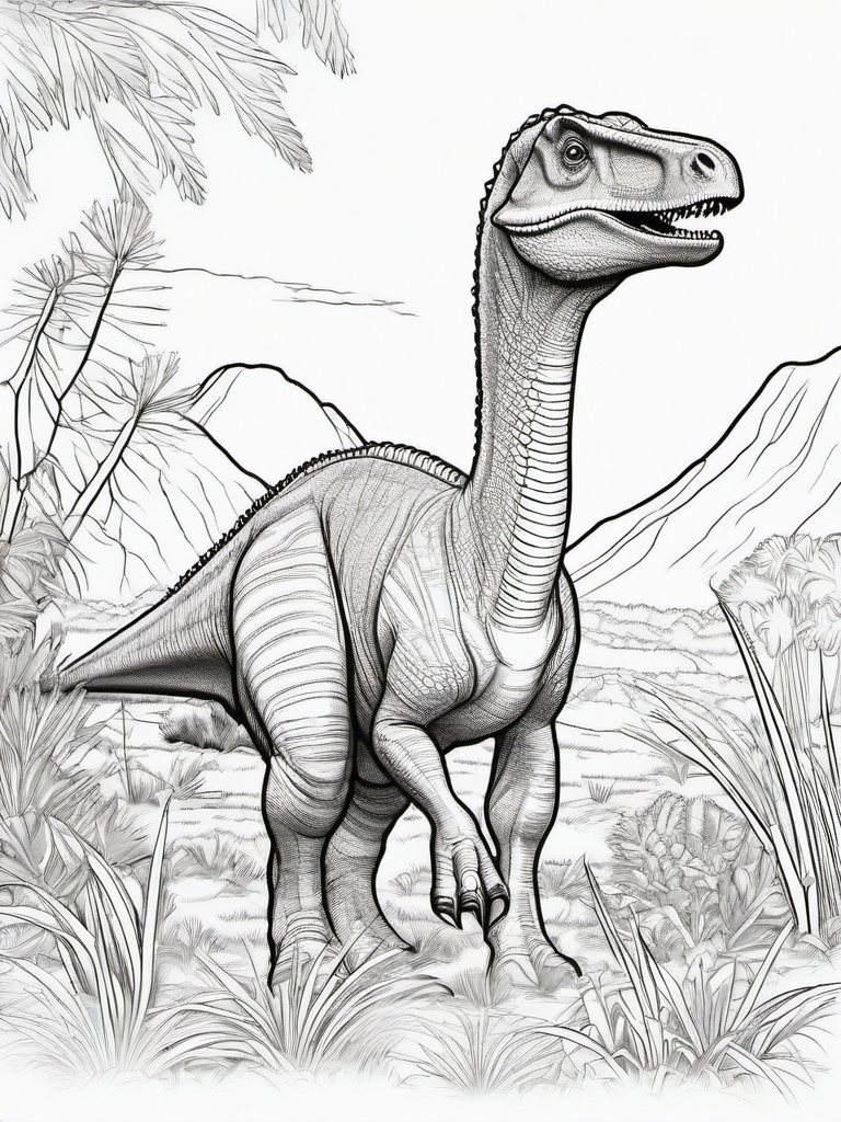 Corythosaurus Coloring Pages - Crested Herbivore Dinosaur  black outline printable coloring page