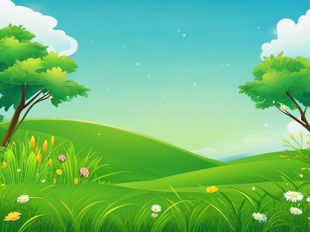 Cartoon Sky And Grass Background  ,desktop background wallpaper