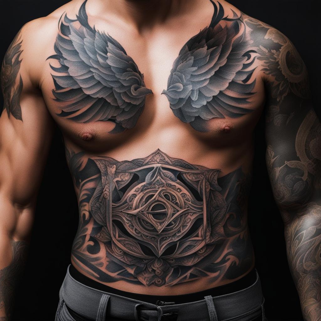 stomach tattoos, providing a canvas for bold and impactful ink. 