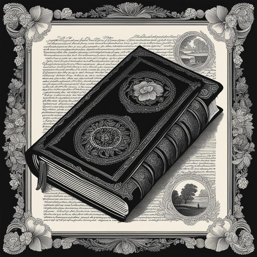 clip art black and white - timeless black and white clip art, adorning the pages of a vintage book 