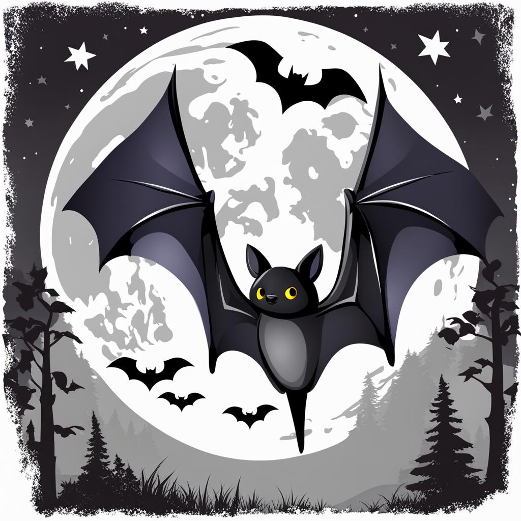 bat clipart - a nocturnal and winged bat image. 