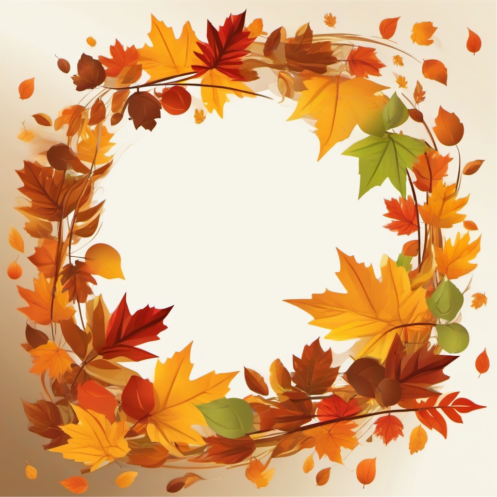 Autumn clipart - autumn wind blowing leaves around  