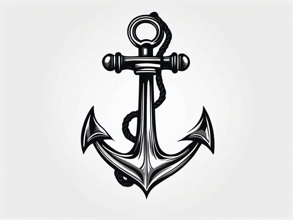 Anchor Tattoo - A classic anchor tattoo on a sailor's forearm  few color tattoo design, simple line art, design clean white background