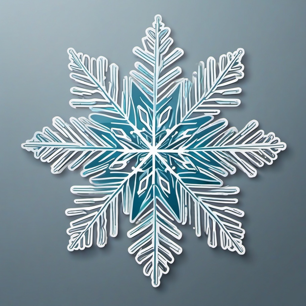 Snowflake Sticker - Winter wonder, ,vector color sticker art,minimal