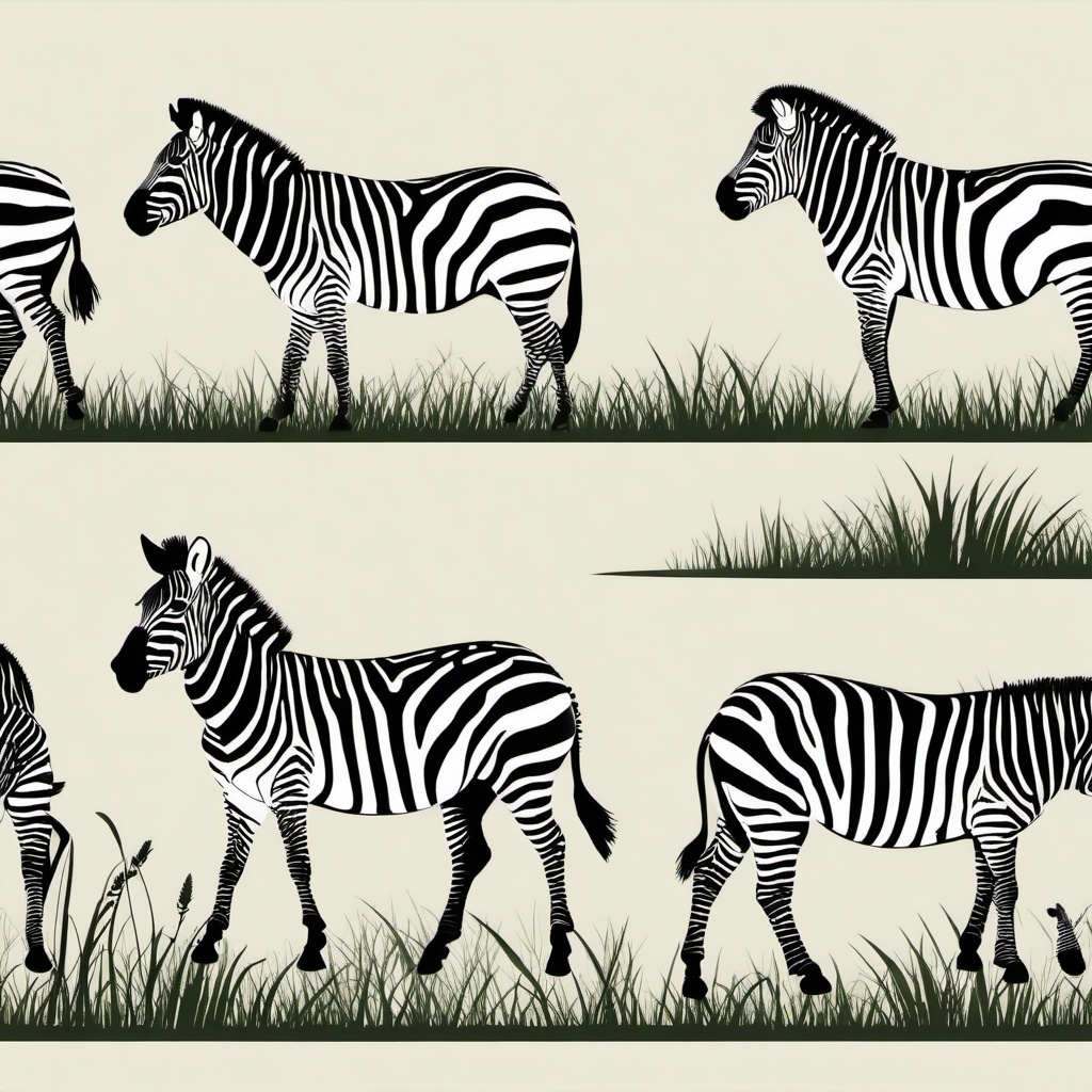 Zebra clipart - Striped herbivore roaming the grasslands, ,vector color clipart,minimal