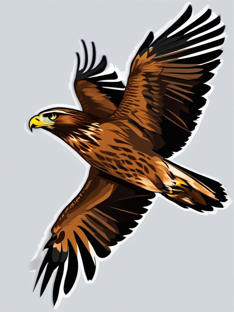 Hawk clipart - Agile predator with keen eyesight in flight, ,color clipart vector style