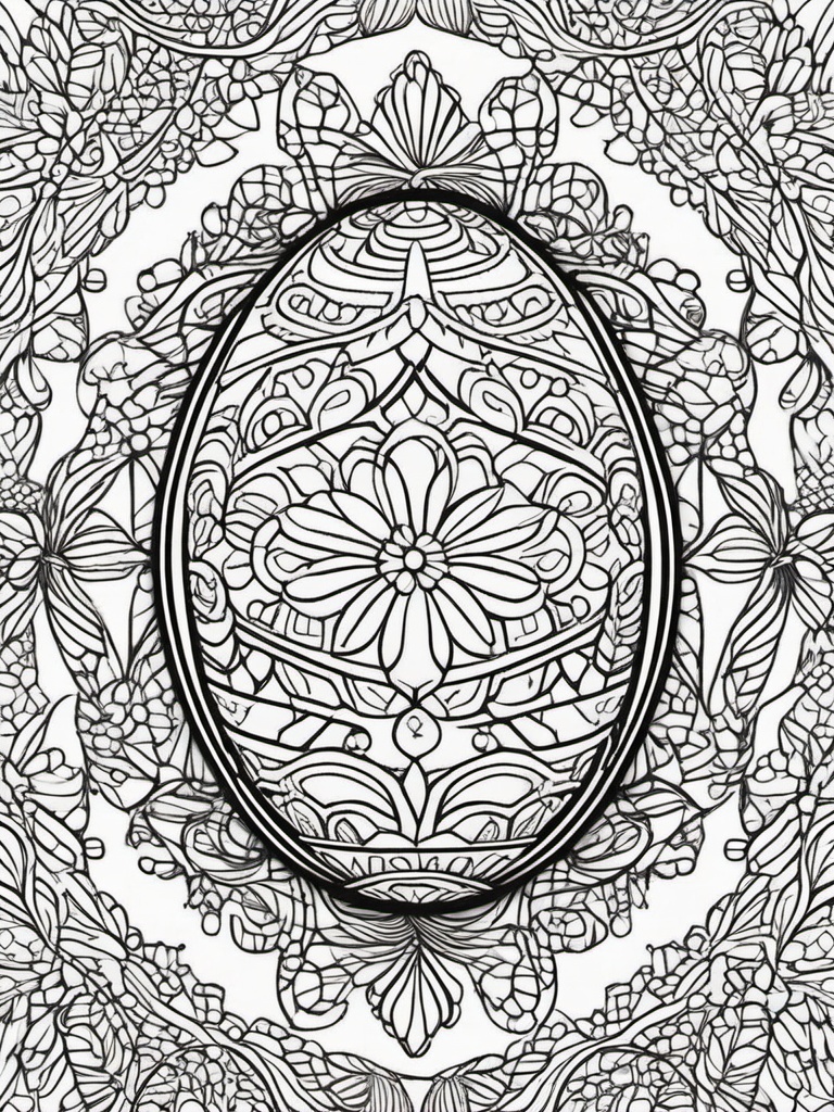 Easter Egg Coloring Pages - Egg decorated with delicate lace patterns  simple coloring pages