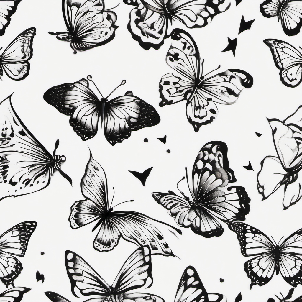 american traditional butterfly tattoo black and white  simple color tattoo, minimal, white background