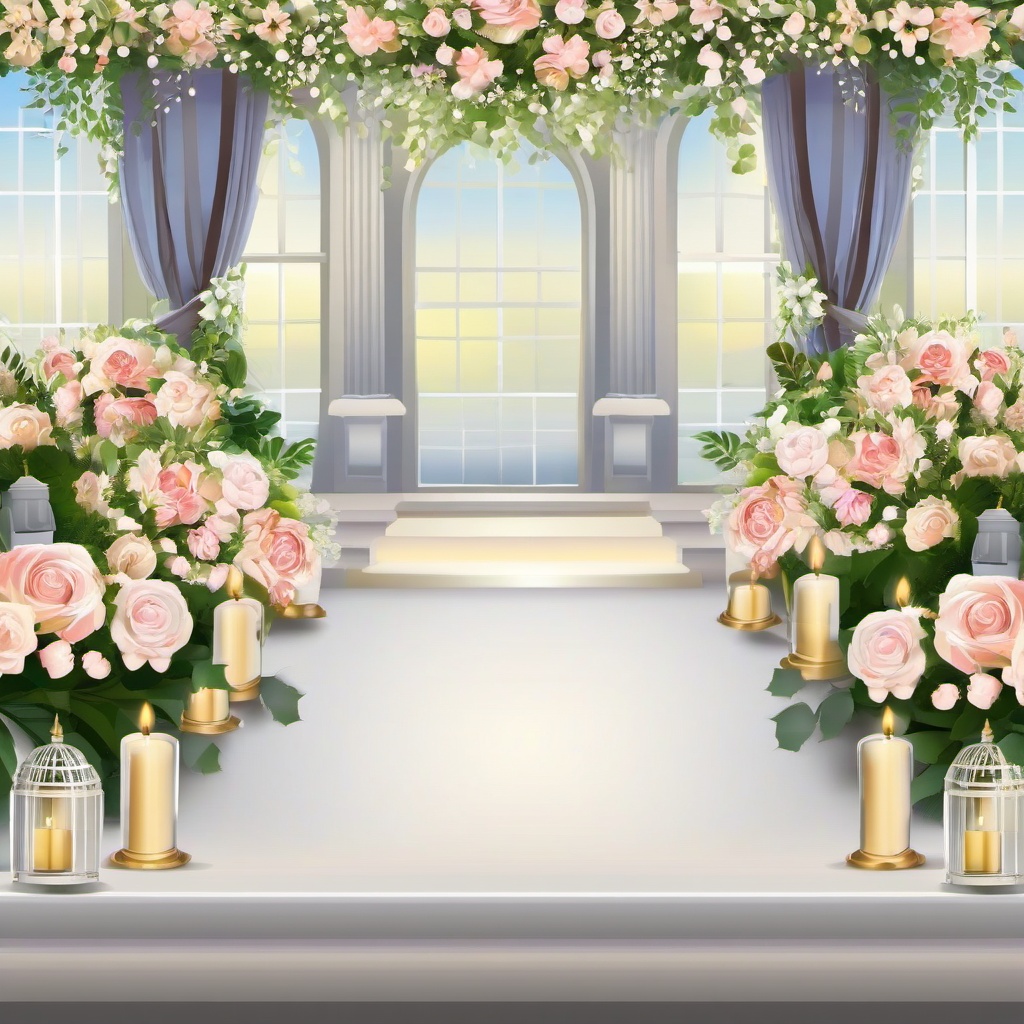 Wedding clipart - wedding venue beautifully decorated  