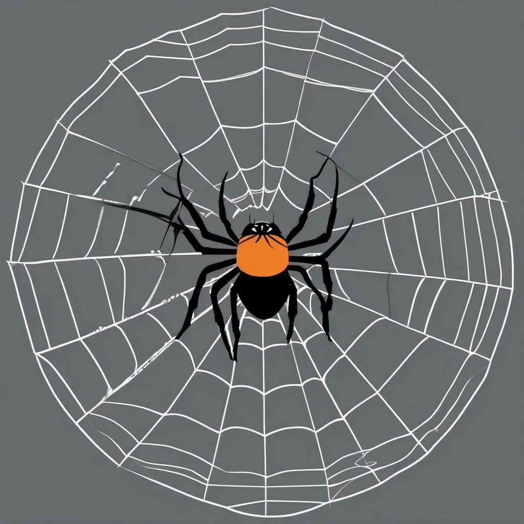 Spider clipart - spider spinning a web  